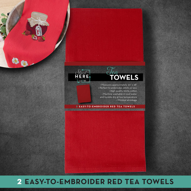 Tea Towels - Red 2 Pack