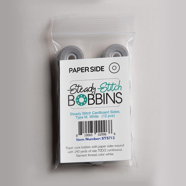 Steady Stitch Style M Paper Sides Polyester Prewound Bobbins