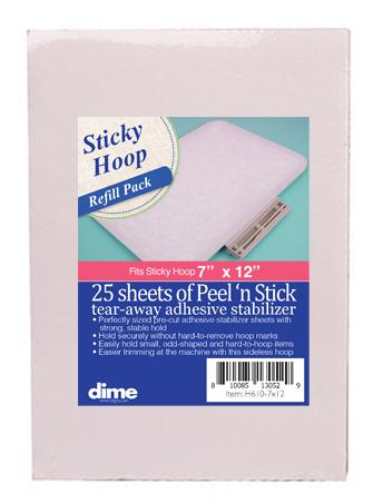 Sticky Hoop Pre-Cut Stabilizer - Peel N Stick - 7" x 12"