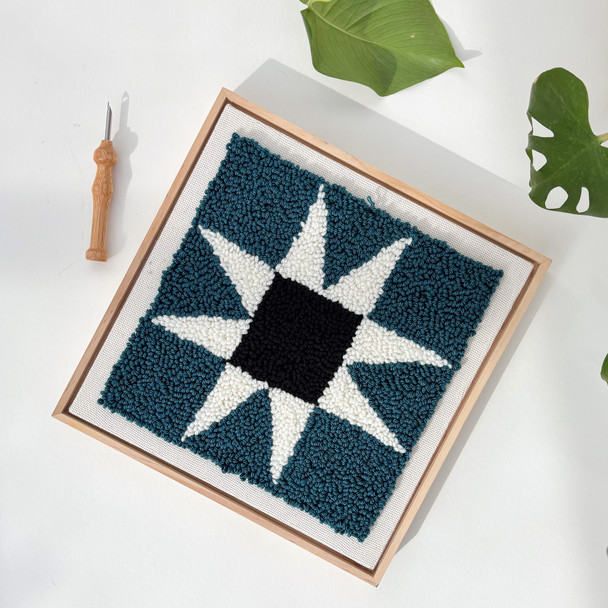Sawtooth Quilt Star Punch Needle Frame Kit