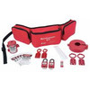Lockout Belt Kit, Red Fabric, Contains 20 Components