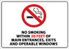 No Smoking Within 20 Feet of Main Entrances, Exits and Operable Windows
