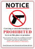Notice, Carrying a concealed handgun is Prohibited in or on this place or premises, Those in control of this property have prohibited permit holders from possessing or carrying a concealed handgun on these premises. Unless otherwise authorized by law, violation of this prohibition is a criminal offense. Posted Pursuant to the Nebraska Revised Statute 69-2441