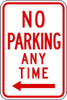 No Parking Anytime Left Arrow