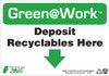 Deposit Recyclables Here, Down Arrow
