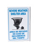 ZING 2625 Eco Safety L Sign, Severe Weather Bilingual, 11Hx2.5Wx8D, Recycled Plastic
