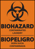 Danger sign, Biohazard, contaminated laundry, bilingual