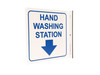 Projecting L Sign, Hand Washing Station, 7Hx2.5Wx7D, Recycled Plastic