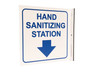 Projecting L Sign, Hand Sanitizing Station, 7Hx2.5Wx7D, Recycled Plastic