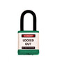Lockout Padlock, Green, Keyed Different, 1.5" shackle