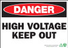 Danger Sign, High Voltage Keep Out, Aluminum
