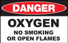 Danger Oxygen No Smoking or Open Flames