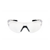 Clear lens wraparound safety glasses with brow guard, front view