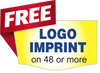 Free logo imprint badge for orders of 48 or more