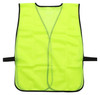Back view of orange non-ANSI mesh safety vest with black trim and elastic side strap