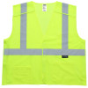 Z-Force V-220 lime high visibility breakaway mesh safety vest front view with hook and loop closure