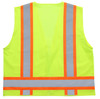 Z-Force lime high-visibility surveyor vest back view with two-tone reflective striping and mesh back