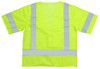 Zing Green high visibility lime mesh safety vest back view with reflective striping