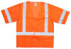 Zing Green high visibility orange mesh safety vest front view with reflective striping