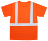 High visibility orange safety shirt front view with chest pocket reflective striping and black lower panel