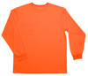 High visibility orange long sleeve shirt back view made from recycled bird's-eye mesh