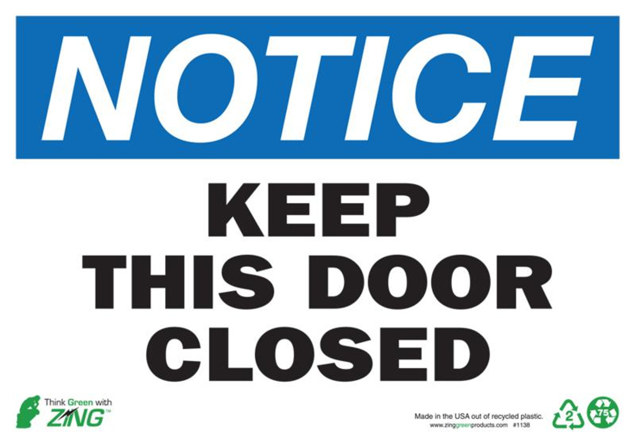 Keep This Door Closed Sign Notice Signs Zing