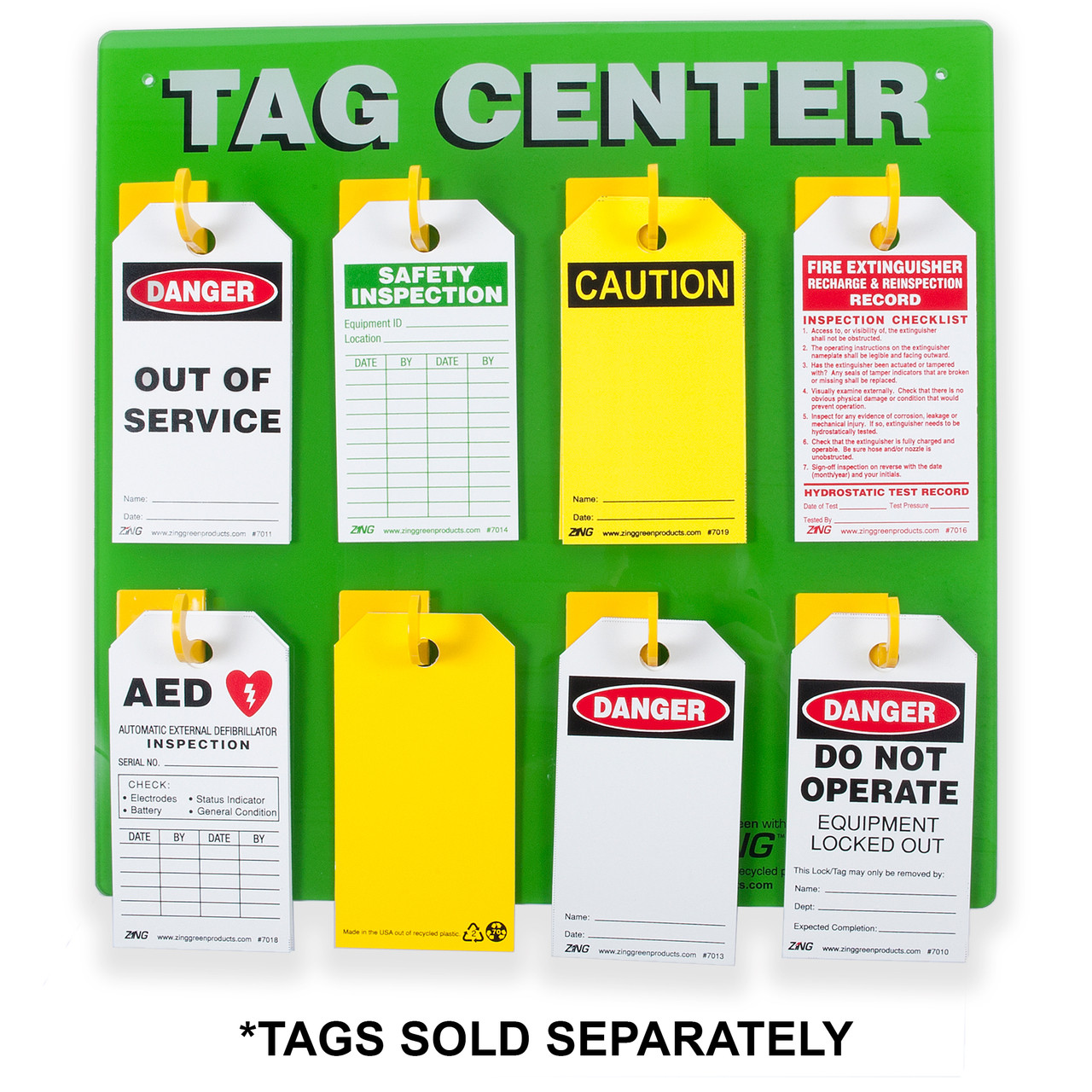 Tag Center 8 Hook - Lockout/Tagout | Zing Green Products