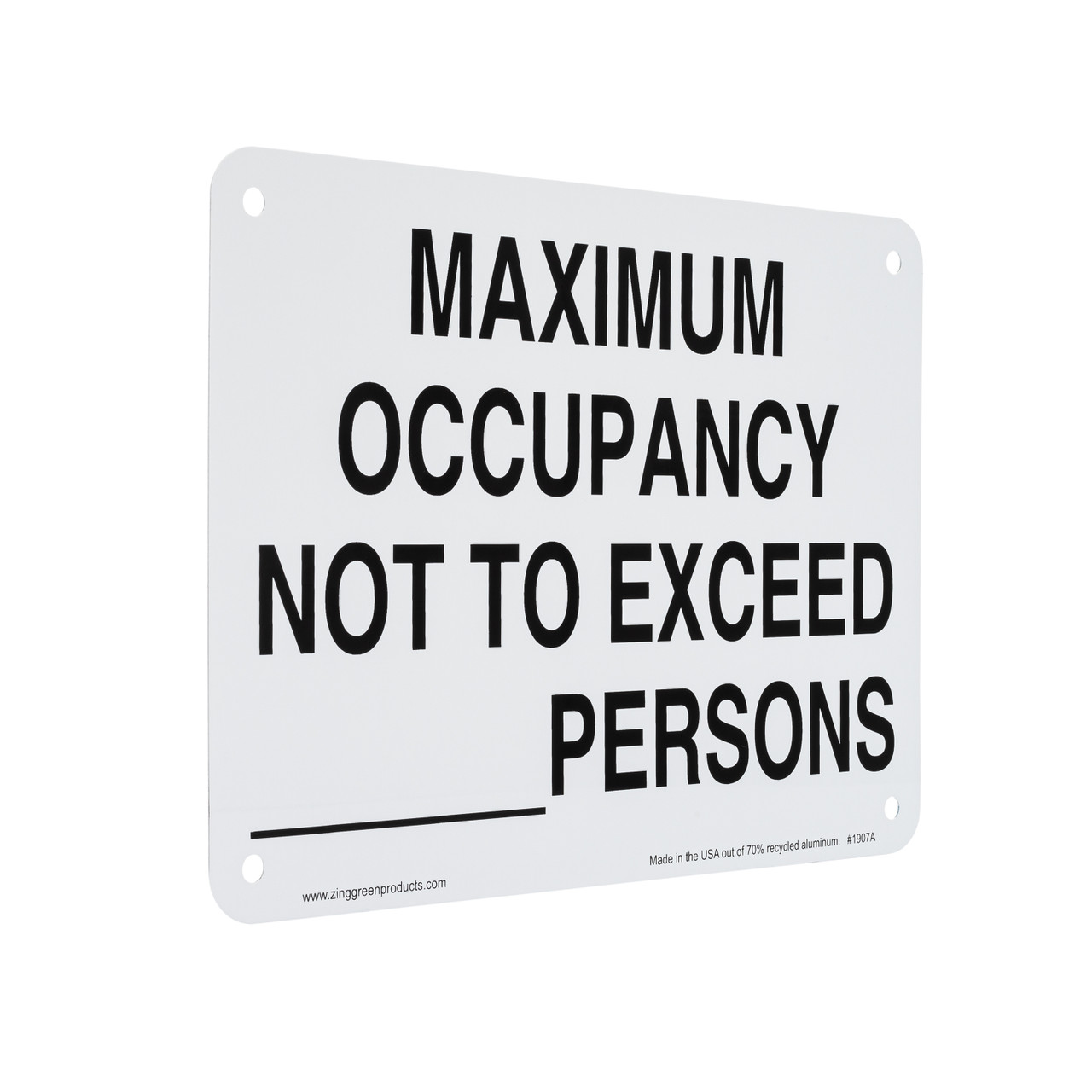 Maximum Occupancy Not to exceed blank persons sign.
