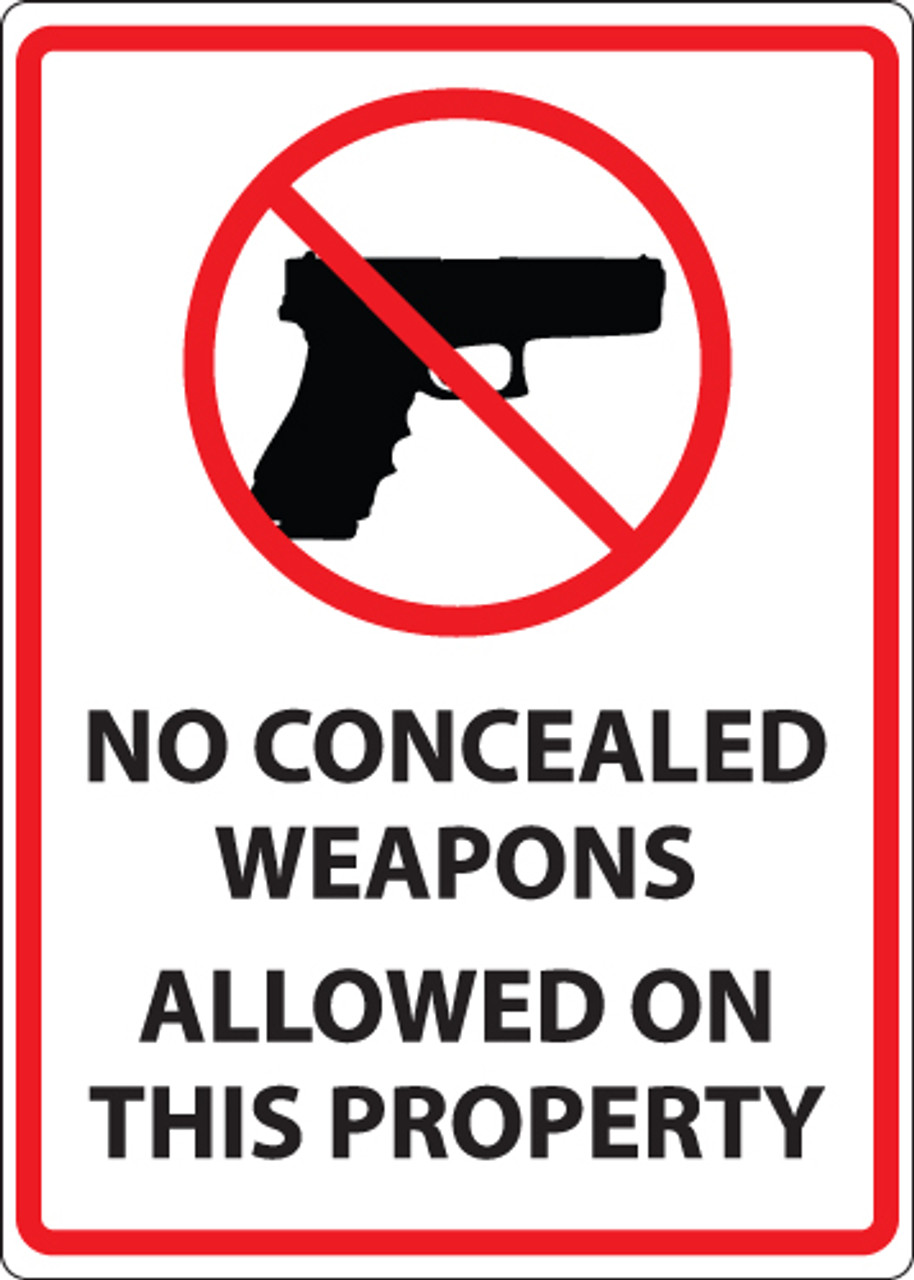 No Concealed Weapons Allowed On This Property
