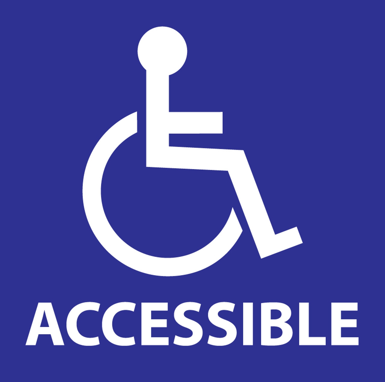 Handicap Accessible Sign, 6Hx6W, Adhesive, 2/pk | Zing