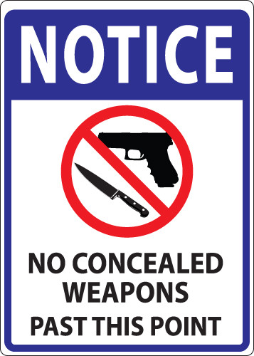 No Concealed Weapons Past This Point Sign | Zing