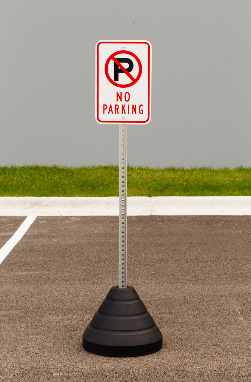 No Parking Sign Kit, with Post and Base | Zing