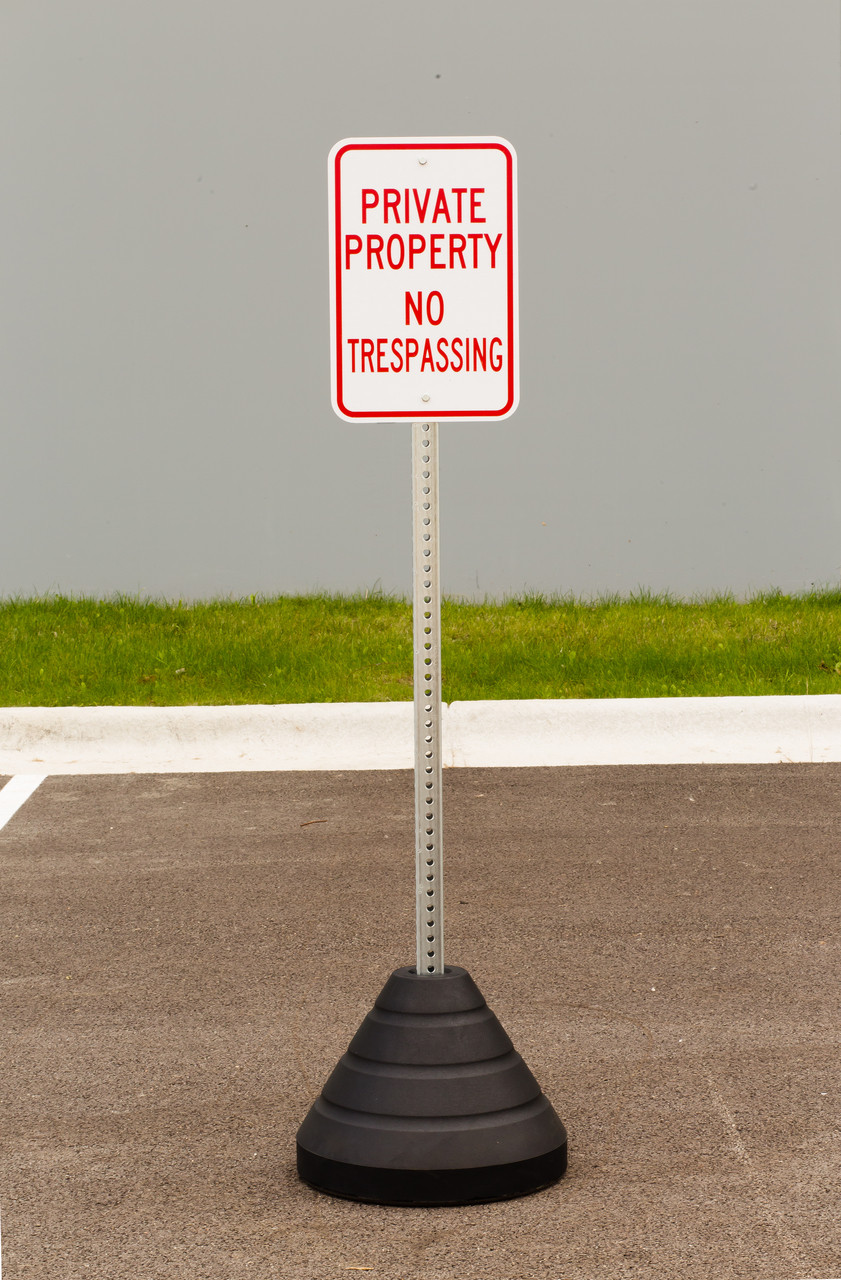 Zing "Private Property" Sign Kit Bundle, with Base and Post