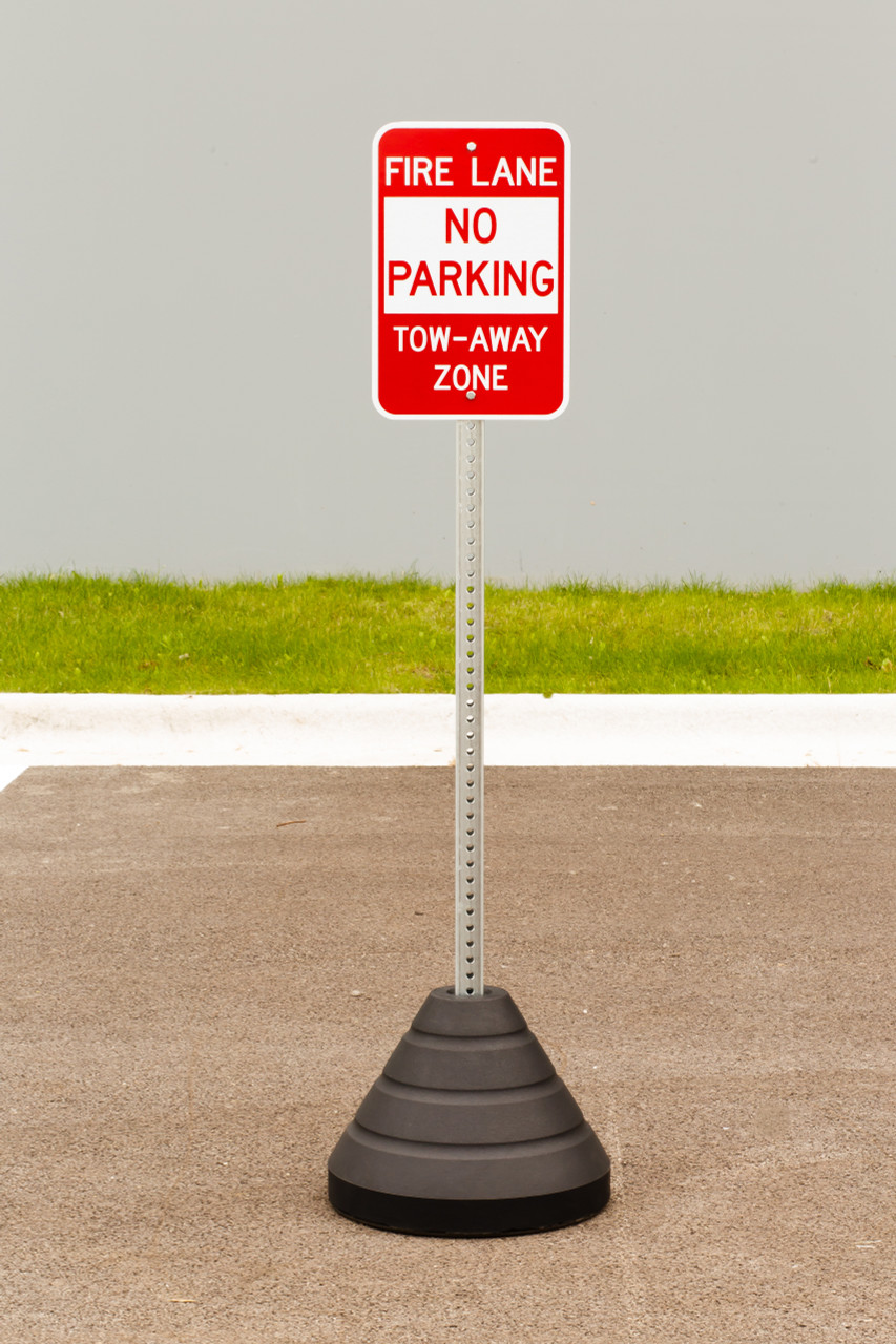 Zing "Fire Lane, No Parking" Sign Kit Bundle, with Base and Post