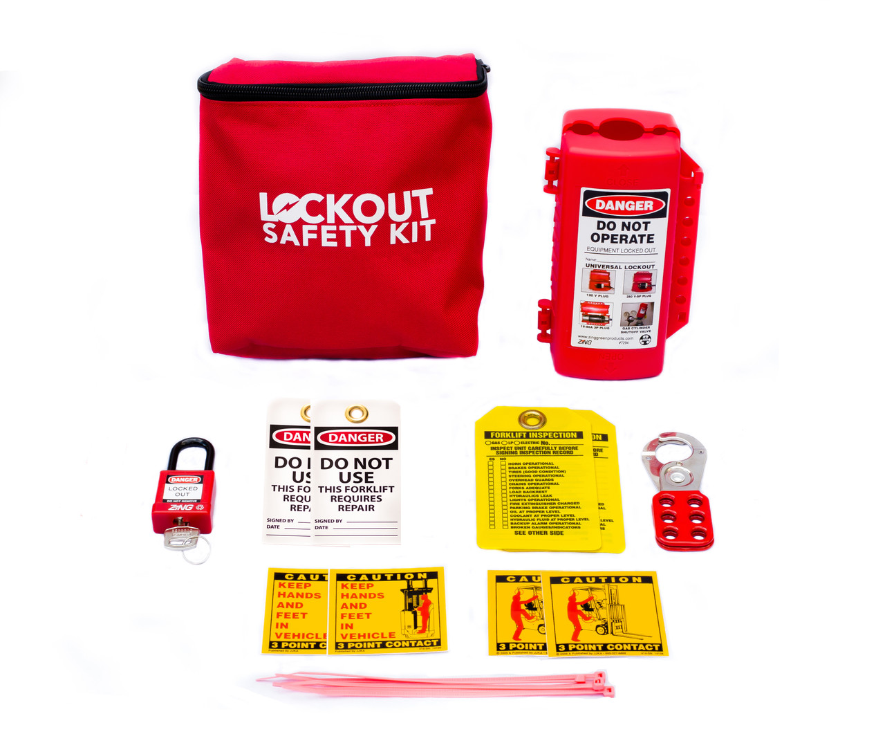 Forklift Lockout Kit, Red Fabric Pouch