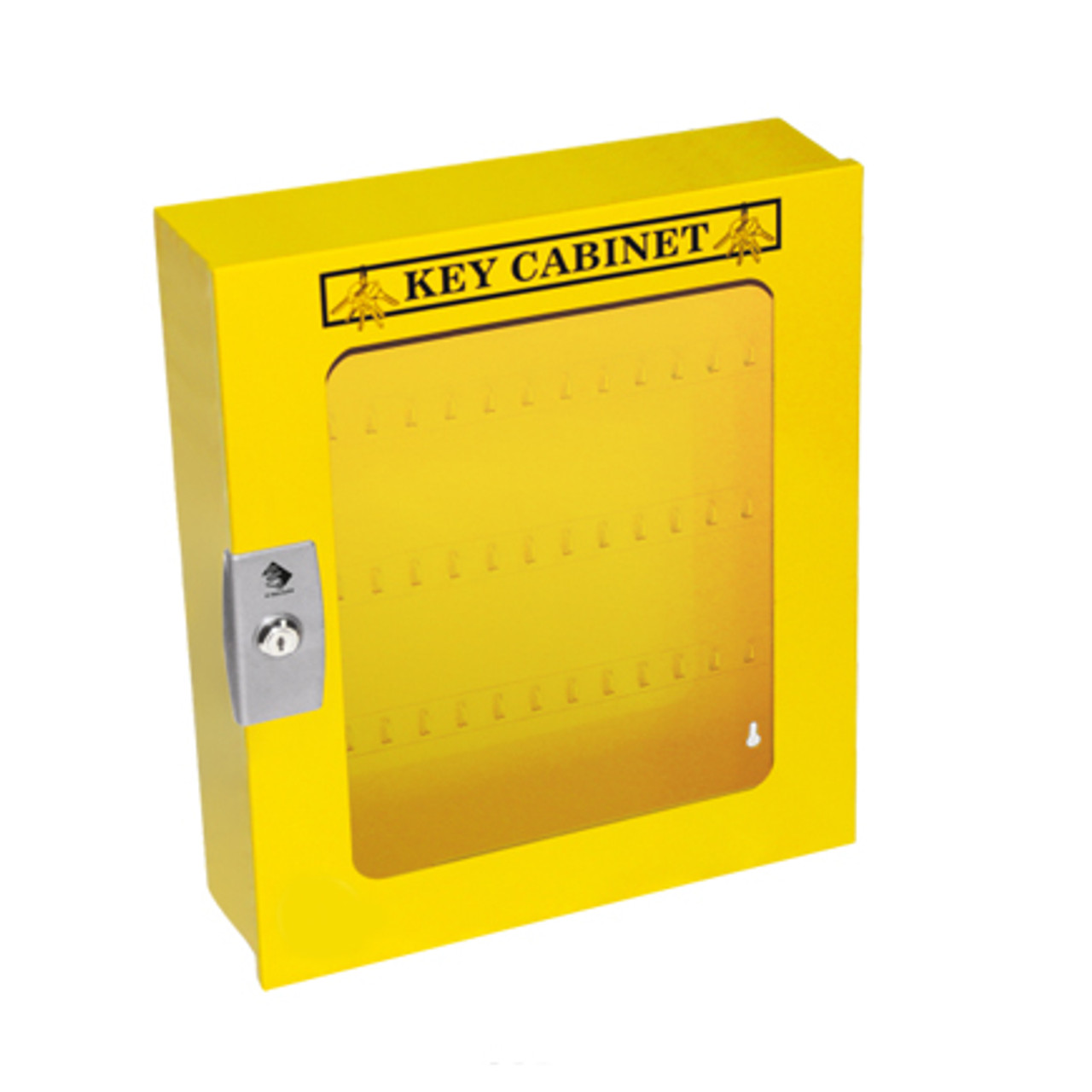 Lockout Cabinet, Yellow Steel, 160 Lock Capacity