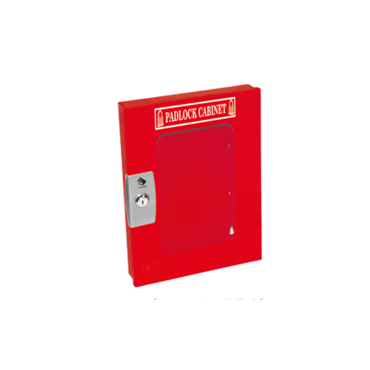 Padlock Cabinet, Red Steel, 19 Padlock Capacity