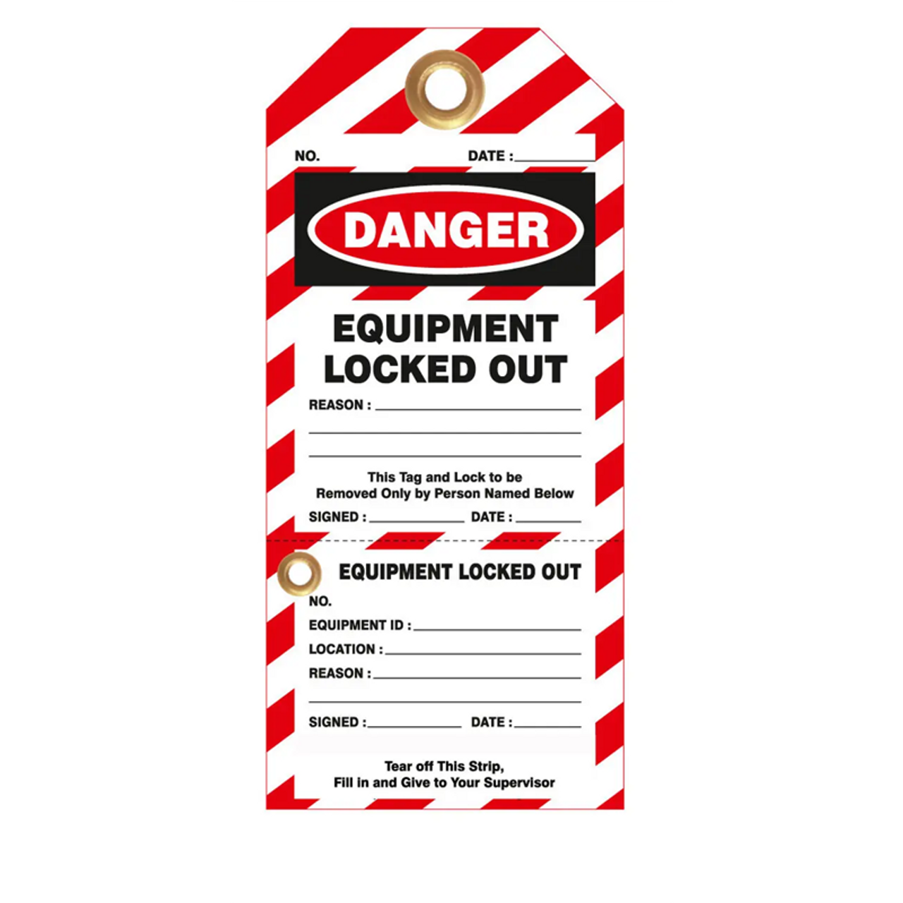 7356  Equipment Locked Out Tag with Perforated Stub