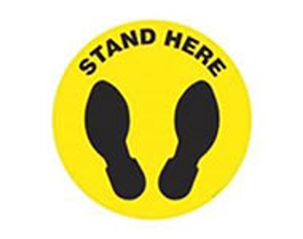 Social Distancing Floor Sign, Stand Here, 12" x 12"