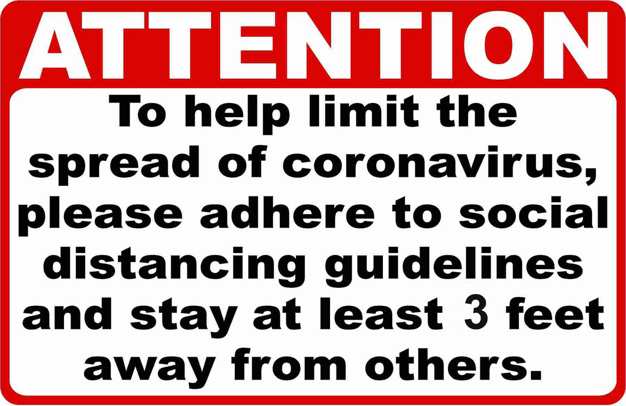 Attention Social Distancing Guidelines Sign