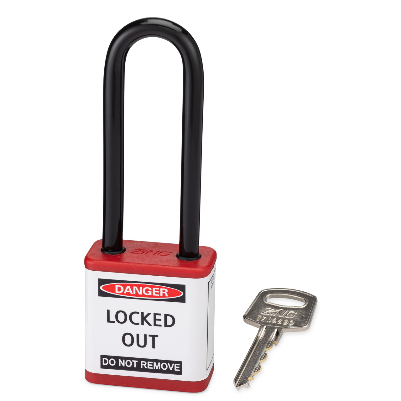 Lockout Safety Padlock, 700 Series, 3" Shackle, Keyed Different, Red