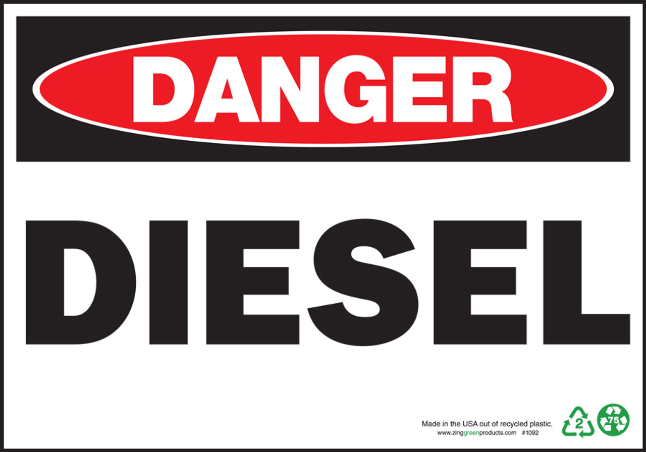 Danger Sign, Diesel, Aluminum