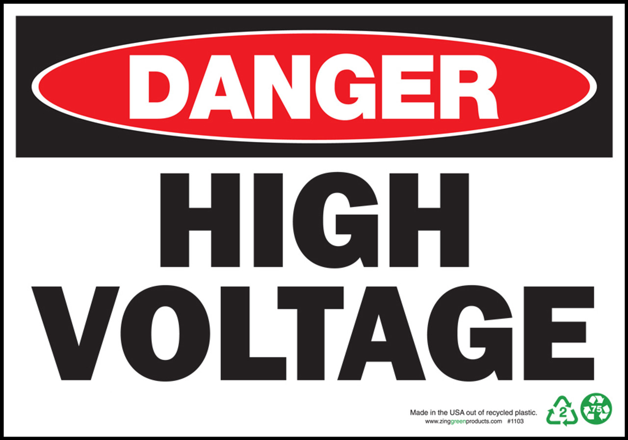 Danger Sign, High Voltage, Adhesive