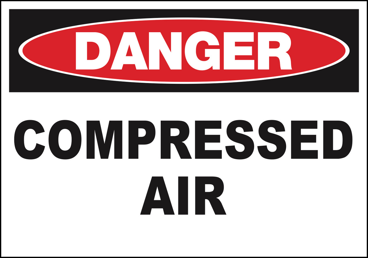 Danger Sign, Compressed Air, Adhesive