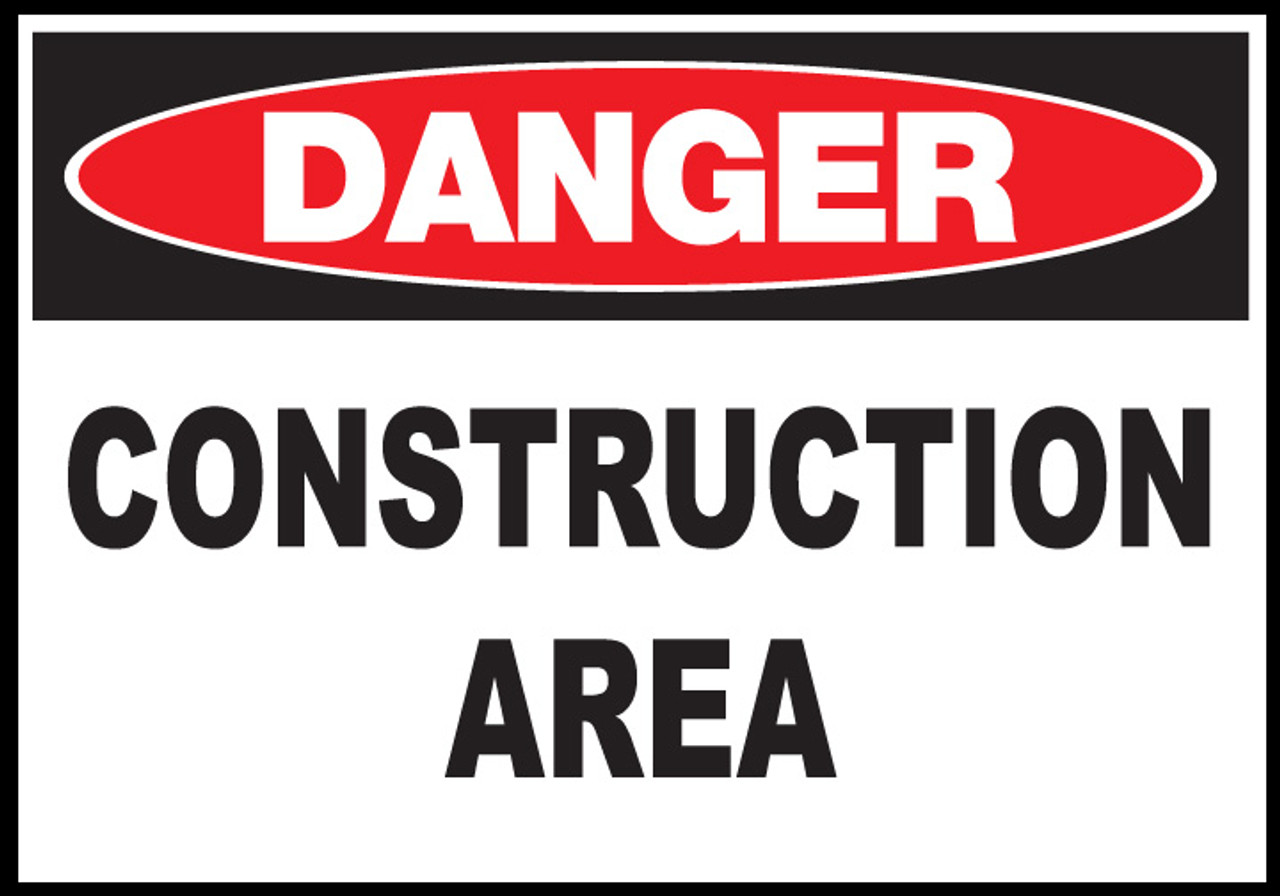 Danger Sign, Construction Area, Plastic