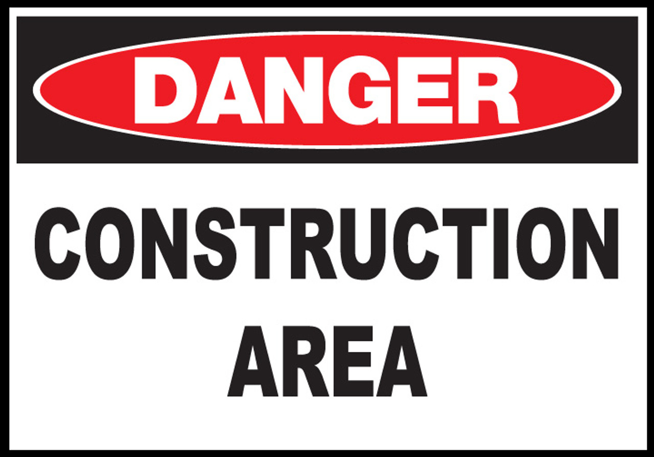 Danger Sign, Construction Area, Aluminum