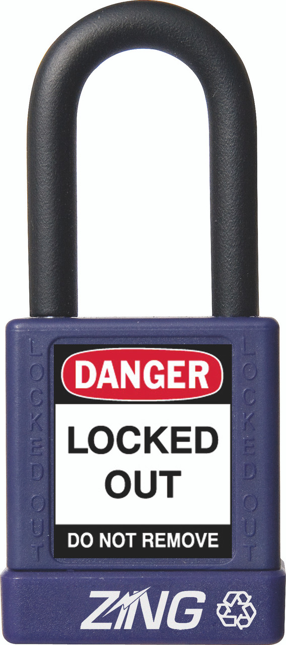 Recyclockout Safety Padlock, 1.5" Shackle, Keyed Different, Purple