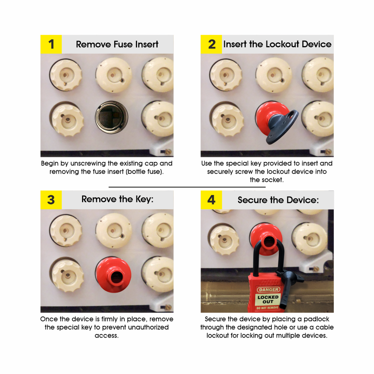 Round/Bottle Fuse Holder Lockout Round/Bottle Fuse Holder Lockout