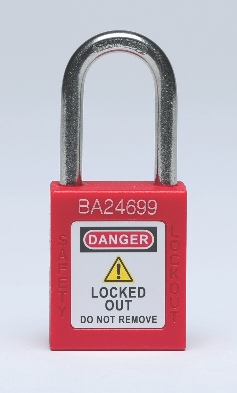 Lockout Tagout Safety Padlock Keyed Different Red 7900KD-RED