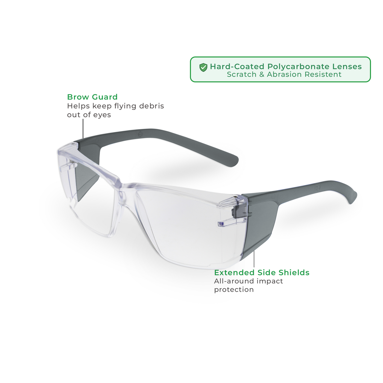Z-Force 20-105 Eco-Friendly Lightweight Safety Glasses with Side Shields